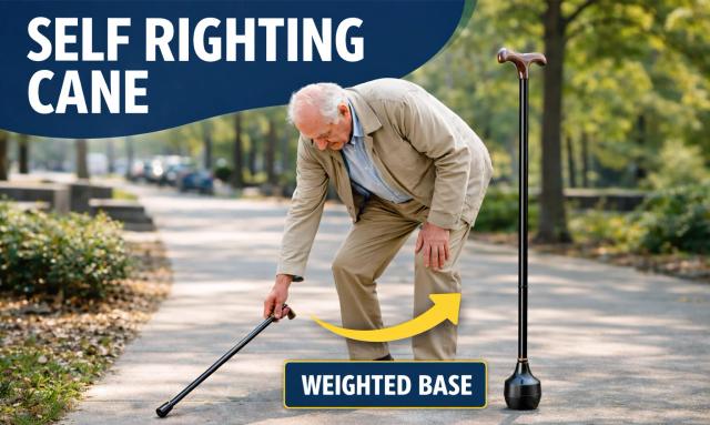 SureStand Cane - Never Bend Over for A Dropped Cane Again!