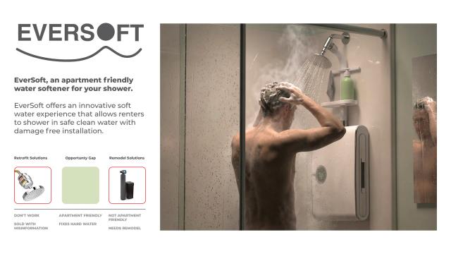 EverSoft, the apartment friendly, shower water softener.